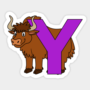 Letter Y with Yak Sticker